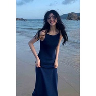korean style women summer ladies beach sleeveless sling sexy maxi long dress ready stock new