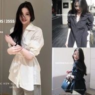 Long-sleeved Lace Collar Shirt with Tie Super Cool Ribbed Fabric Emixclothes Smren5332_P8k8