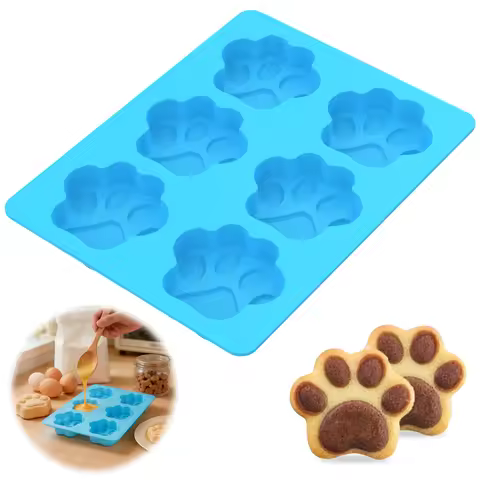Silicone Molds Puppy Cat Paw Bone Non-Stick Ice Cube Molds for Chocolate Candy Jelly Cat Treats Cupc