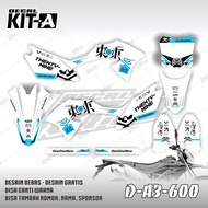 Stiker KLX BF 150 decal setiker KLX BF stiker motor MOTIF PUTIH BIRU