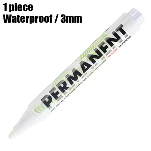 1pcs White Paint Markers 3.0MM Oil Permanent Marker Paint Pen Waterproof Graffiti Metal Glass CD Car