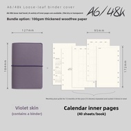 Mini A6 Soft Leather Spiral Bound Notebook Girls Planner Grid Dot Paper Notebook Lightweight Portabl