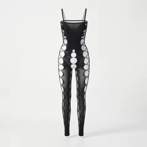 Women Fishnet Bodysuit Crotchless Backless Mesh Bodystocking Lingerie Erotic Full Body Stocking Unde
