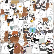 50 pcs We Bare Bears Waterproof Stickers for Luggage/Laptop/Phone/Car/Wall