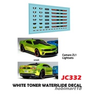 JC332 - Camaro ZL1 LIGHT DECALS Hotwheels 1:64 diecast custom white toner waterslide decals