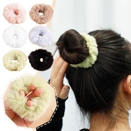 Candy Color Elastic Hair Band Scrunchie Soft Plush Baby Girls Plush Elastic Hair Bands Small Q4q0