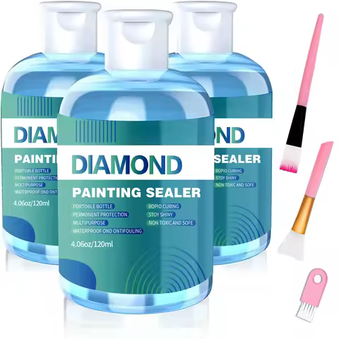 Diamond Painting Sealer Kits 120ML/240ML with 3 Pcs Brushes Diamond Art Sealer Puzzle Glue Diamond P