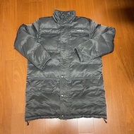 （Size L) Adidas 深灰色防風防潑水鋪棉保暖立領長版外套（3115）