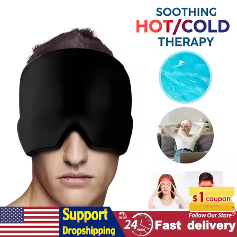 Head Massager Cap Gel Hot Cold Headache Migraine Relief Cap Stress Pressure Pain Relief Massage Gel 