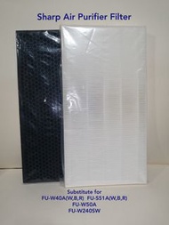 Sharp air purifier raplacement filter 聲寶牌空氣清新機代用濾網  適配型號FU-W40AR,FU-W40AW, FU-W40AB,FU-W50A,FU-S51A-(W,B,R)贈送高效靜電過濾棉一張，價值$30.    尚有其他型號濾網，歡迎查詢！