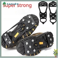 TAMAKO 1 Pair Ice Gripper Spike, Anti-Slip 5/8 Teeth Shoes Crampons,  Spike Universal Shoe Covers Wi