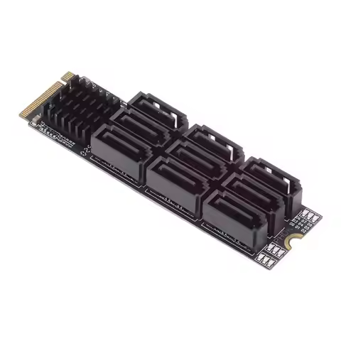 AM-M. 2 M KEY NVME To SATA 3.0 9 Port Adapter 6Gbps Converter For M. 2 NVME To SATA 3.0 Hard Drive C