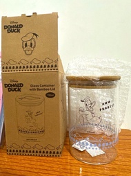 唐老鴨Donald木蓋玻璃儲物罐 聖誕交換禮物迪士尼卡通 餐盒餐具廚具