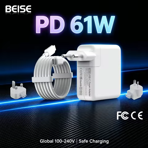 61W USB-C PD Fast Charger Power Adapter Type-C Cable for MacBook Pro 13" 2016-2020, MacBook Air 13"