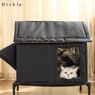 Dickly Outdoor Cat House Windproof Weatherproof Warm Escape Door Outside Cat Kitty House Elevated St
