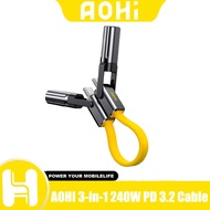 AOHI Prometheus Titanium 3-in-1 240W PD 3.2 Charging Cable For Daily Portable