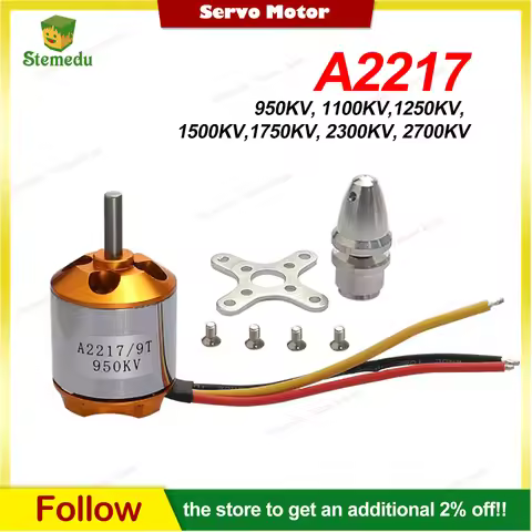 A2217 2217 950KV 1250KV 1500KV 1700KV 2300KV 2700KV Outrunner Brushless Motor For RC Airplane Aircra