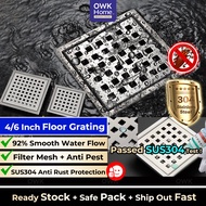 SUS304 Stainless Steel Floor Grating Floor Trap Anti Cockroach Floor Trap | Anti Rust bathroom Floor