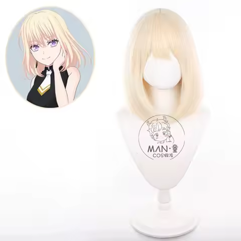 BanG Dream Misumi Uika Cosplay Wig Ave Mujica Doloris Shoulder-length Blonde Bob Hair Black Lace Mas