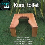 Kursi Toilet Tinggi 20-30 cm Kloset Duduk Lansia Bangku Kursi Jongkok Kayu Model U