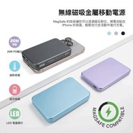 (三種顏色可選) 無線磁吸金屬移動電源10000mAh (兼容MagSafe)  C11 尿袋 外置充電器 (黑色)