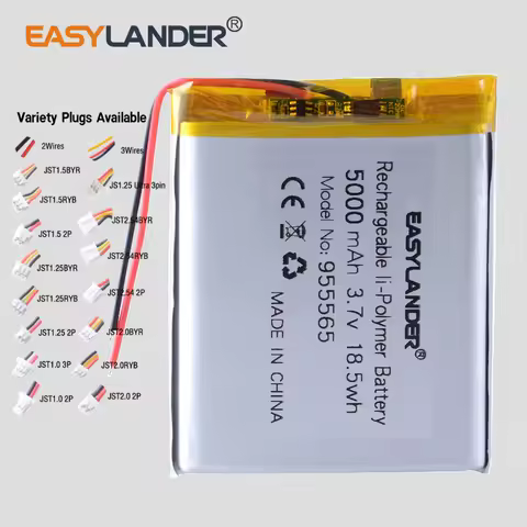 955565 105565 955465 3.7V 5000mAh Rechargeable Li-Polymer Battery Lipo Batteries