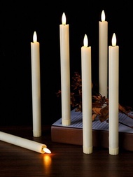 1套/2入電子模擬派對道具蠟燭,包括1支光滑的led蠟燭以及一支白色錐形塑料蠟燭氛圍燈