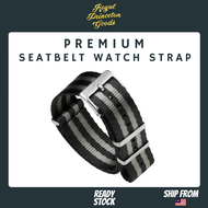 [RPG] Premium Seat Belt Watch Strap "James Bond 007" for Swiss/Japanese Watch, Watch Strap NATO - Bl