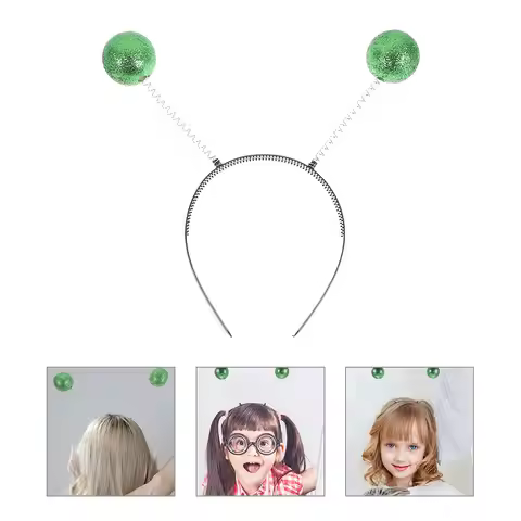 3pcs Alien Antenna Headband Glitter Spring Ball Martian Head Bopper Halloween Party Masquerade Cospl