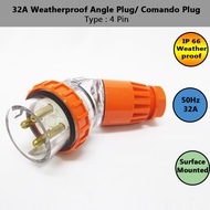 3H Suis Soket Industri 32A [4/5 Pin] IP66 Kalis Cuaca + Palam Sudut (56CV532) Industri Plug & Socket