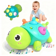 Baby Crawling Turtle Toys 6-12 Months Infant Crawling Light Up Musical Toy for 6 7 8 9 12 Month Old