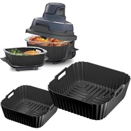 2 unit untuk Pelapik Silikon Air Fryer Ninja Crispi FN101GY, Aksesori Air Fryer Kaca Ninja Anti-Leka