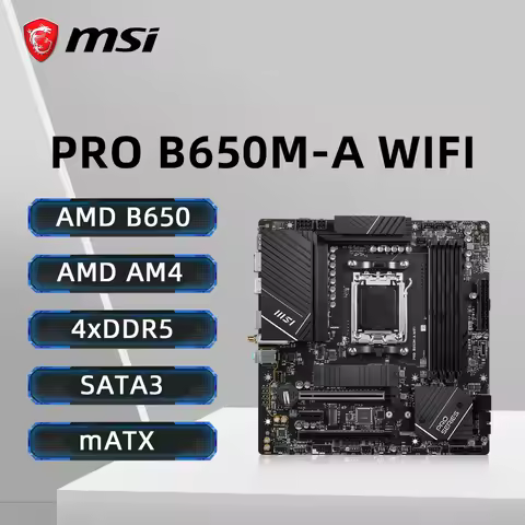 MSI PRO B650M-A WIFI Motherboard AM5 Socket Support 7900X 7800X3D 7600 CPU 4xDDR5 7200MHz 256GB HDMI