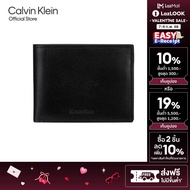 CALVIN KLEIN กระเป๋าสตางค์ผู้ชายหนังแท้ Bi-Fold Wallet รุ่น 4D1011G UB1 - สีดำ