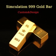 [Custom Simulation Gold Bar] Simulation 999 Gold Bar Metal Handicraft Gifts Solid Props Gold Plated Bullion Copper Gold Bar Mini Nugget Brick