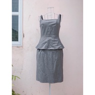 2-strap one-piece office dress