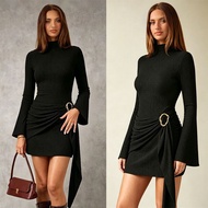 Celebrity Style Autumn Winter New Style Long-Sleeved Slim-Fit Hi