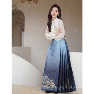 Hanfu Skirt Han Elements Horse Face Skirt 2023 Ming Made Hanfu Hanfu Suit Horse Face Skirt Suit Hors