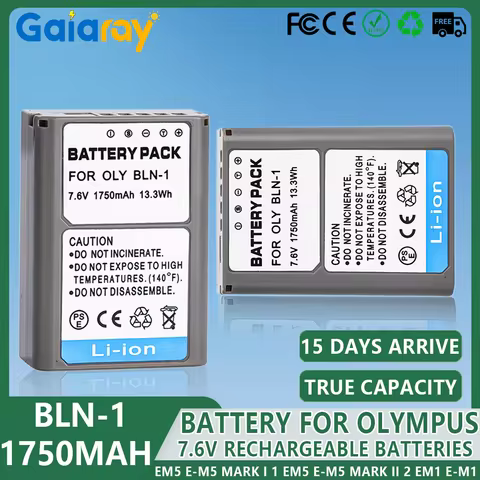 BLN1 BLN-1 Battery 1750mAH Rechargeable Batteries for Olympus EM5 E-M5 Mark I 1 EM5 E-M5 Mark II 2 E