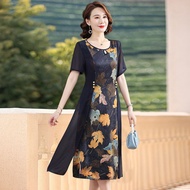 Middle-aged Women Dress Mother Dress 40-year-old Temperament Dress Middle-aged Elderly Clothes 60-ye