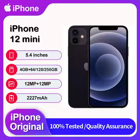 Original Apple iPhone 12 mini 5G Face ID Unlocked Used IOS A14 5.4" 64/128/256GB ROM 2227mAh Cellpho