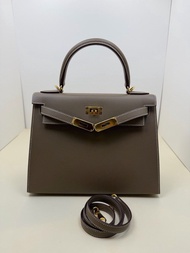 Hermes 愛馬仕 D刻 大象灰金扣 Kelly28 凱莉28 外縫 Epsom皮 鎖具齊全