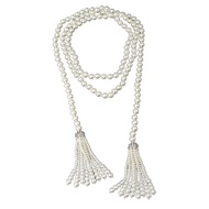 Exquisite Exaggerate Pearl Beaded Necklace Tassel Charm Waistband Neck Jewelry Accessories Multilaye