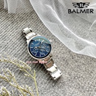 [Original] Balmer 9186M SS-5 Multifunction Sapphire Women Watch with Blue Dial Silver Stainless Stee