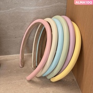 ALMA1DQ Padded Hairband,|Shades Thin Edge Sponge HeadbandHair Hoop, Fashion Non-slip PU Leather Hair