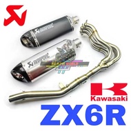 EXHAUST AKRAPOVIC KAWASAKI ZX6R FULL SYSTEM MANIFOLD EXHAUST MUFFLER ZX6R ACCESSOIRES MOTOR ZX6