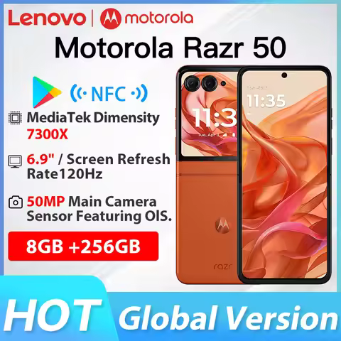 Global version Motorola Moto Razr 50 5G Snapdragon 8s Gen 3 6.9inch POLED Folded Screen 165Hz 50MP S