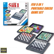 FEO 5 In 1 / 18 in 1 Chessmen Checkers Magnetic Board Game Flying Chess Kids MINI