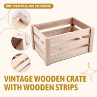 domain-Storage Crate Decorative Wood Crates Wooden Storage ContainerWooden Boxes for Home Wood Crate