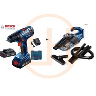 Bosch GSR 185 Cordless Screwdriver Drill Set + Bosch GAS 18V-1 Cordless Vacuum Cleaner - Solo